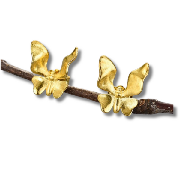 Butterfly | Sterling Silver | 18K Gold | Stud Earrings