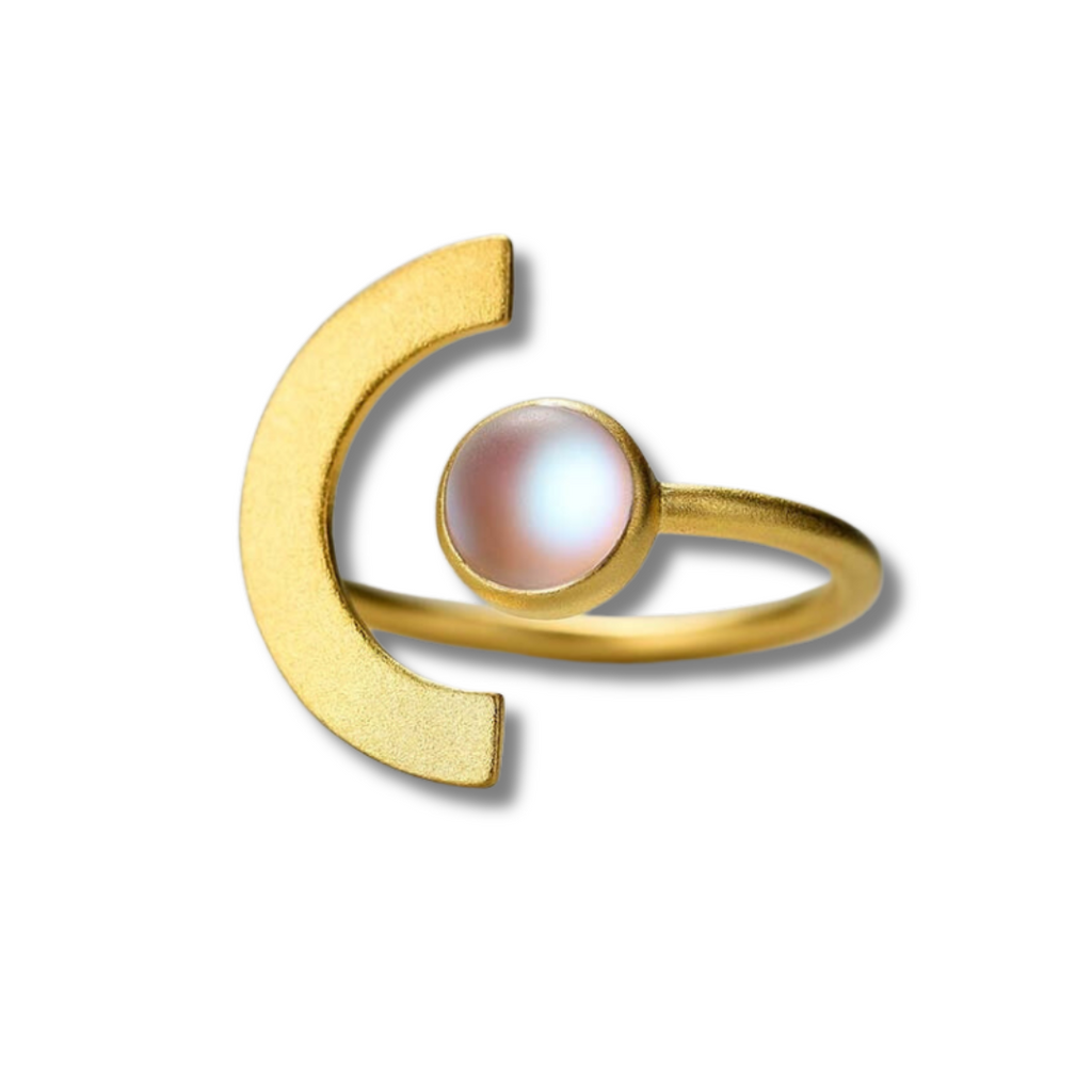 Celestial, Moonstone, Sterling Silver, 18K Gold