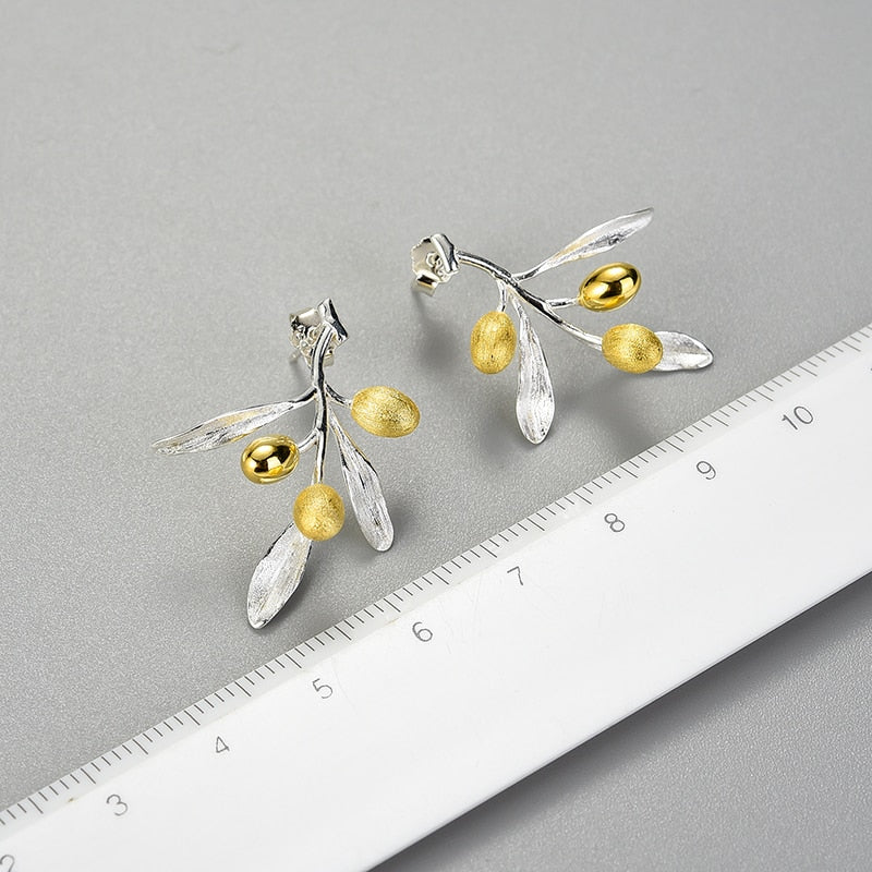 Olive Branch | Sterling Silver | 18K Gold | Earrings