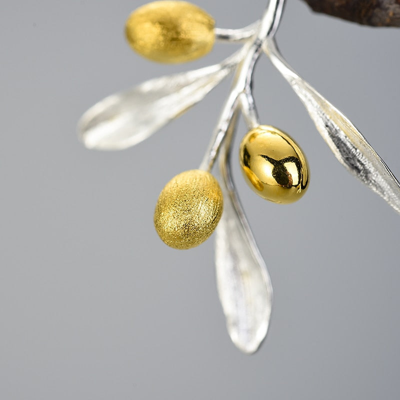 Olive Branch | Sterling Silver | 18K Gold | Earrings