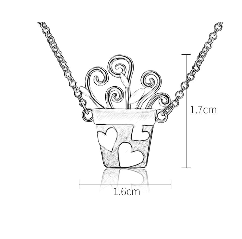 Potted Plant | Sterling Silver | 18K Gold | Necklace