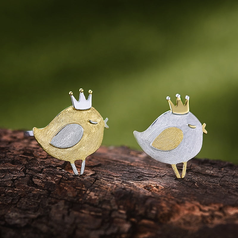 Princess Bird | Sterling Silver | 18K Gold | Adjustable Ring