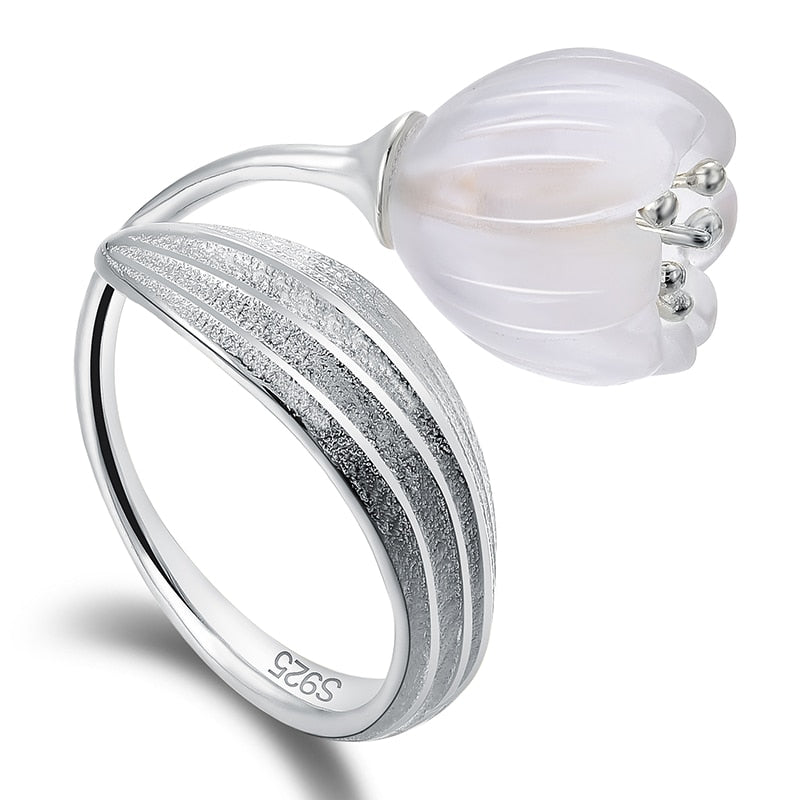 Bell Flower | Crystal Quartz | Sterling Silver | Jewelry Set