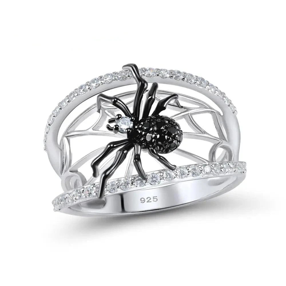 Spiders | Black Spinel | White Zirconia | Sterling Silver | Jewelry Set