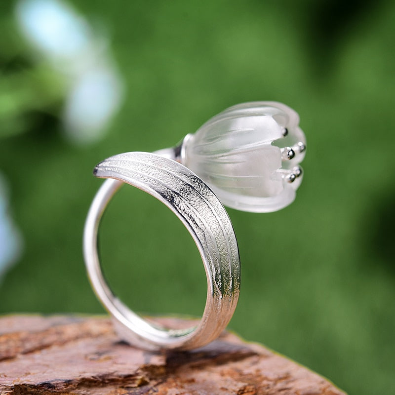 Bell Flower | Crystal Quartz | Sterling Silver | Jewelry Set