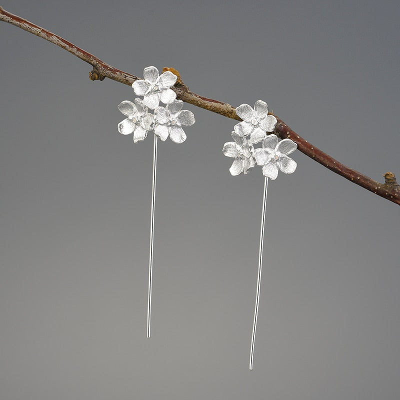 Bacopa Flower Cluster | Sterling Silver | 18K Gold | Drop Earrings