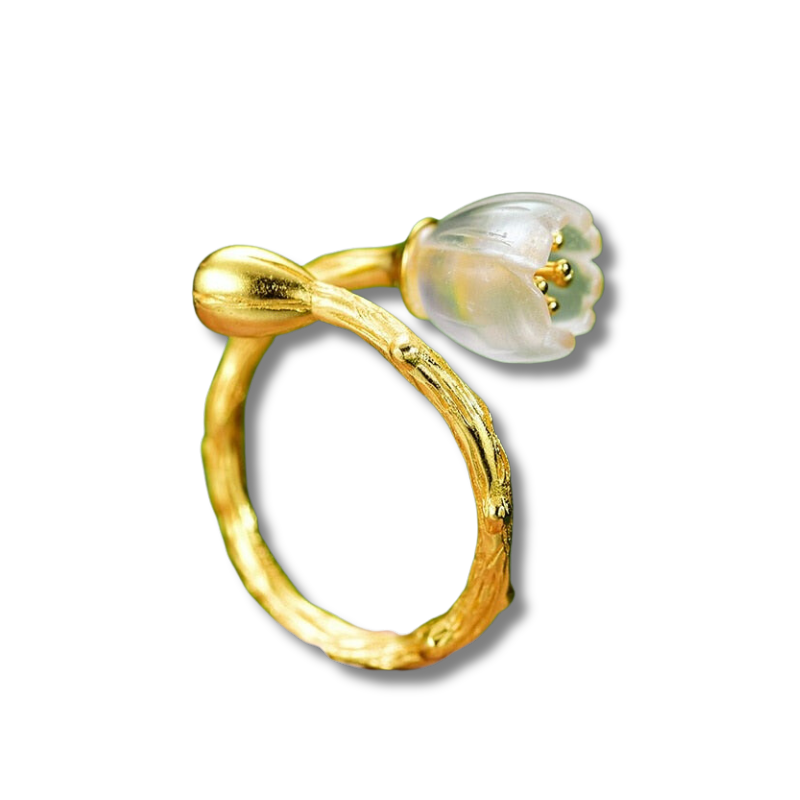 Lily Of The Valley | Crystal Quartz | Sterling Silver | 18K Gold | Wrap Ring