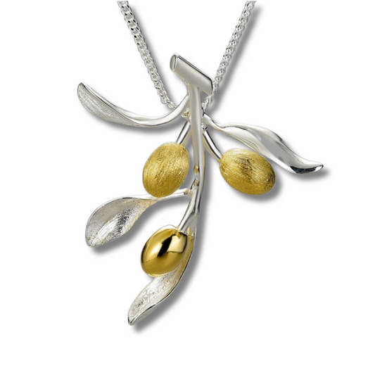 Olive Branch | Sterling Silver | 18K Gold | Necklace