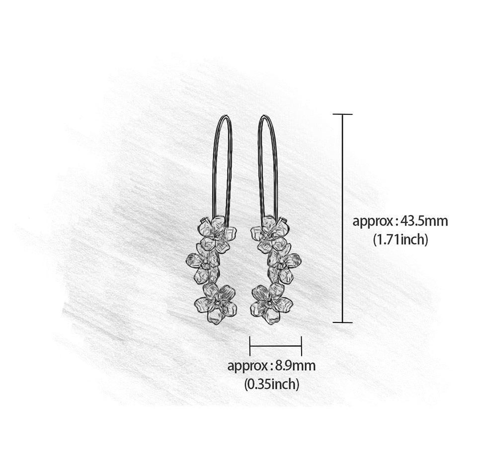 Bacopa Flower Cluster | Sterling Silver | 18K Gold | Dangle Earrings