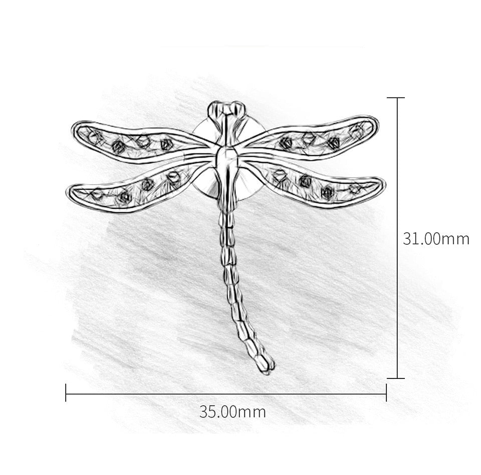 Colorful Dragonfly | Zircon | Sterling Silver | 18K Gold | Brooch