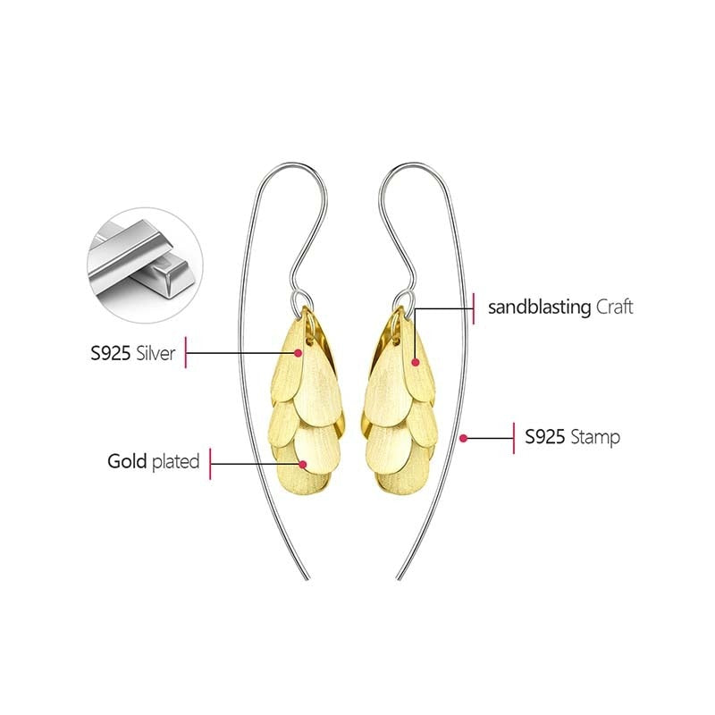 Mermaid Scales | Sterling Silver | 18K Gold | Dangle Earrings
