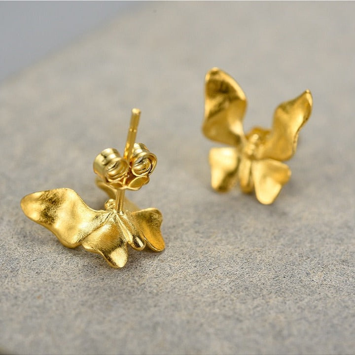 Butterfly | Sterling Silver | 18K Gold | Stud Earrings