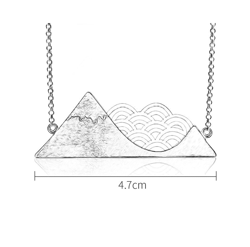 Mountain & Clouds | Sterling Silver | 18K Gold | Necklace