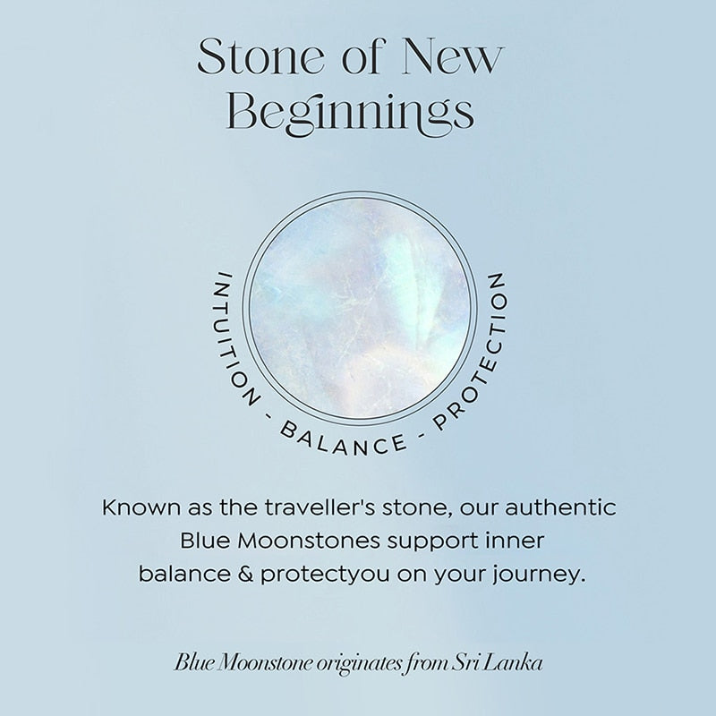 Flower Bud & Leaves | Blue Moonstone | Zirconia | Sterling Silver | White Gold | Adjustable Ring