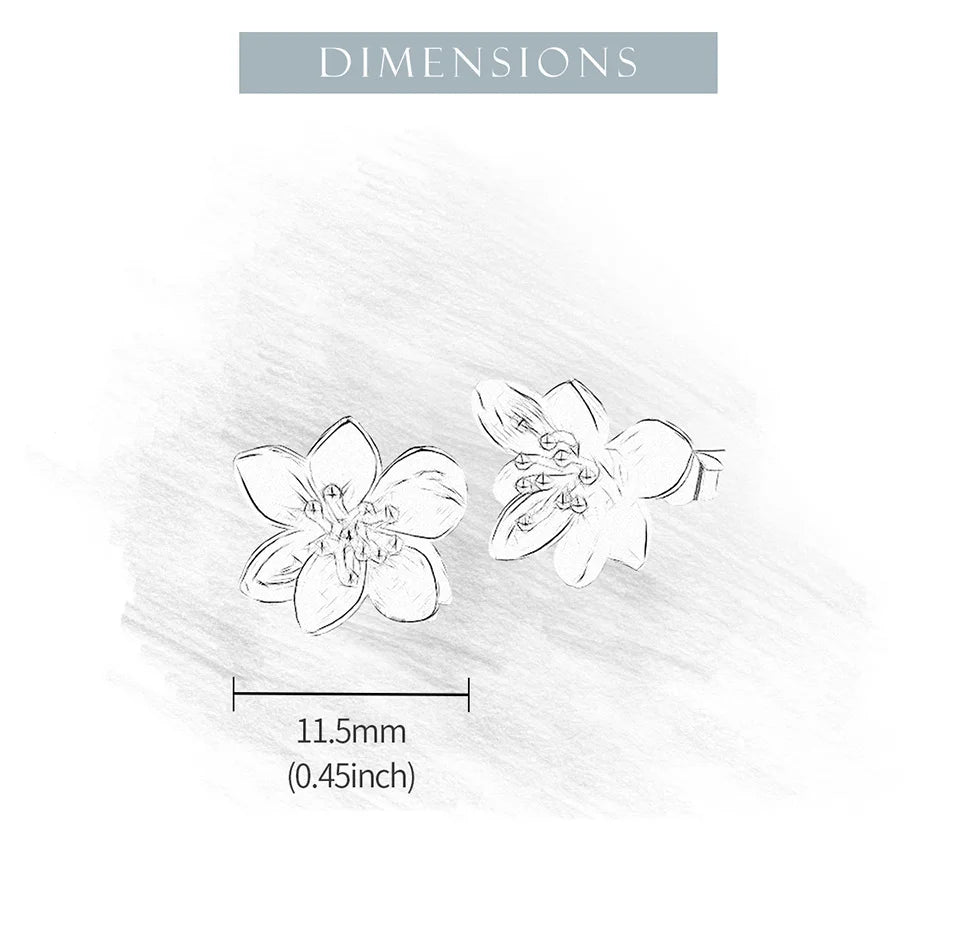 Magnolia Flower | Sterling Silver | 18K Gold | Stud Earrings