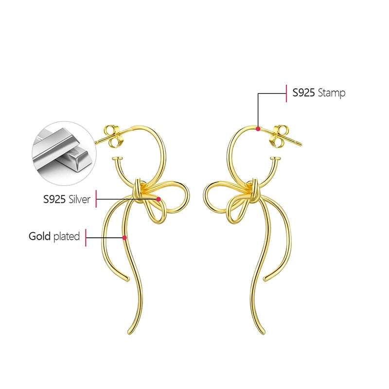 Lucky Knot | Sterling Silver | 18K Gold | Hoop Earrings