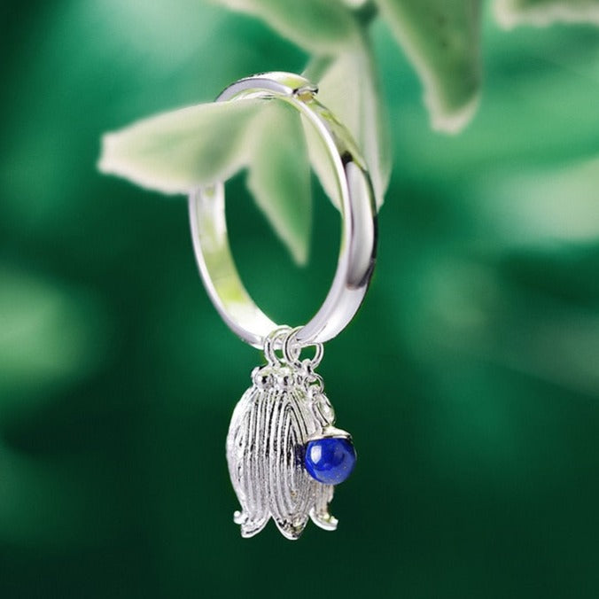 Bell Flower | Lapis Lazuli | Sterling Silver | 18K Gold | Jewelry Set