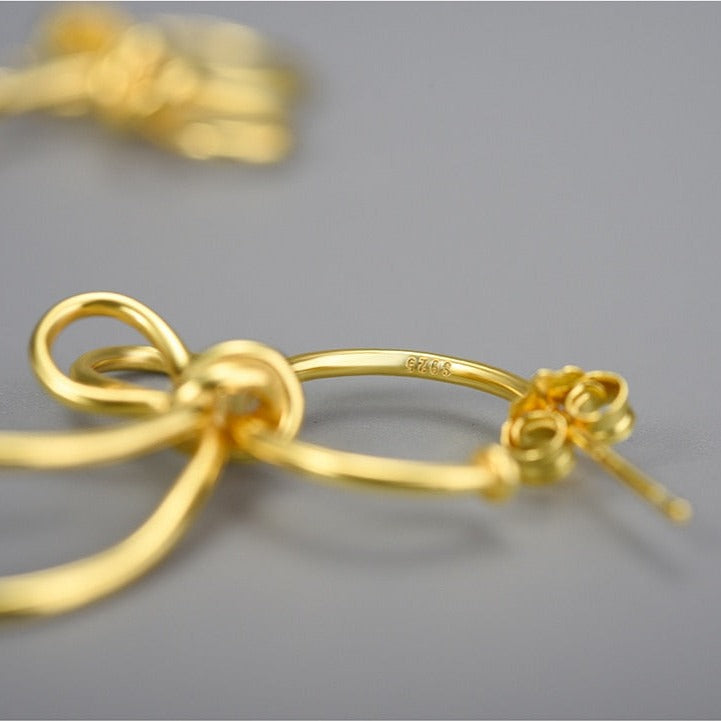 Lucky Knot | Sterling Silver | 18K Gold | Hoop Earrings