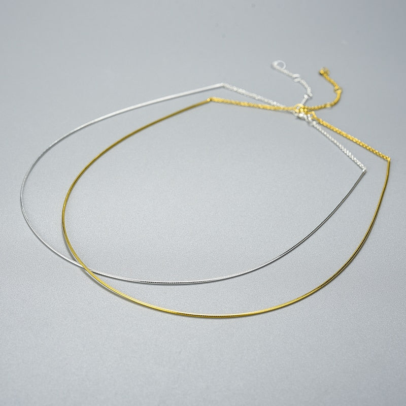 Wire Chain Necklace for Pendants | Sterling Silver | 18K Gold