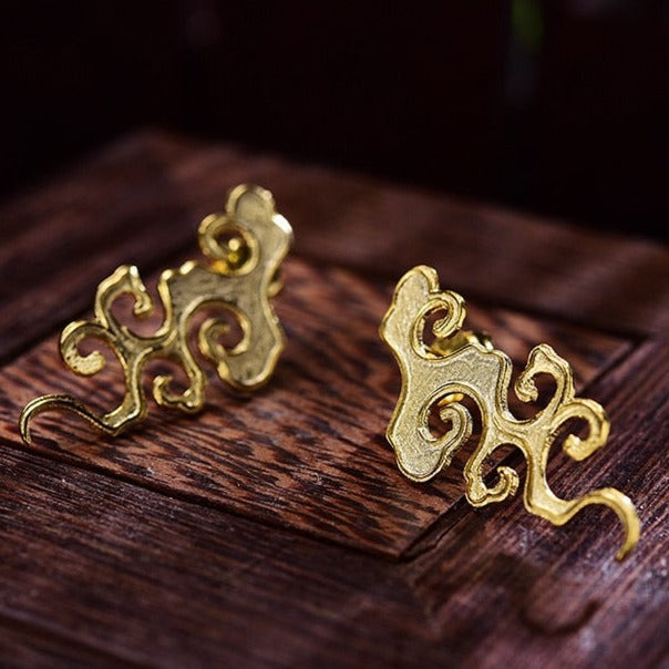 Asian Style Clouds | Sterling Silver | 18K Gold | Earrings