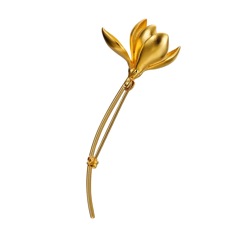 Magnolia | Sterling Silver | 18K Gold | Brooch