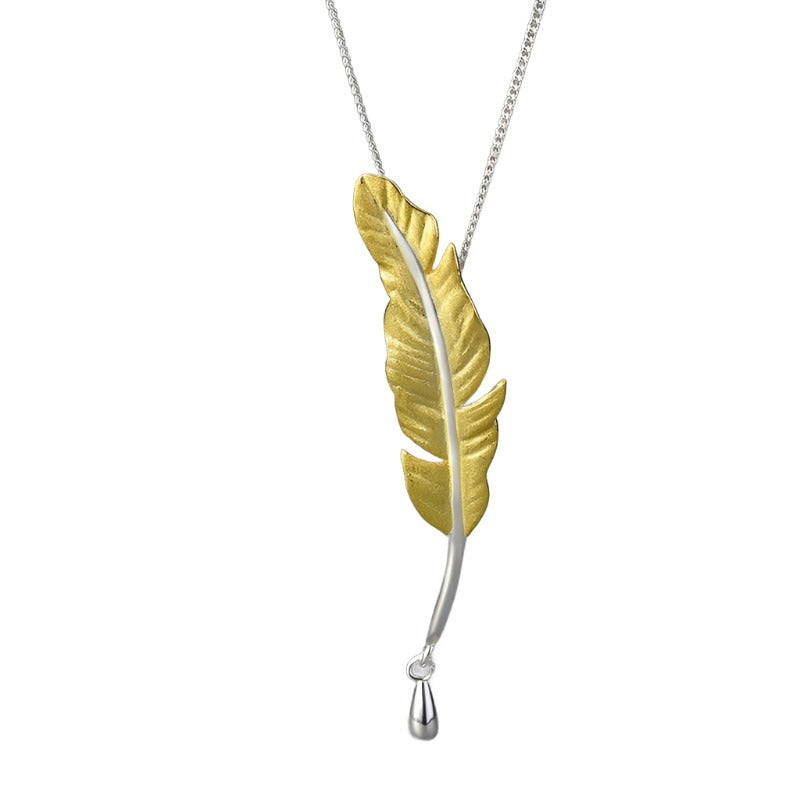 Feather | Sterling Silver | 18K Gold | Pendant
