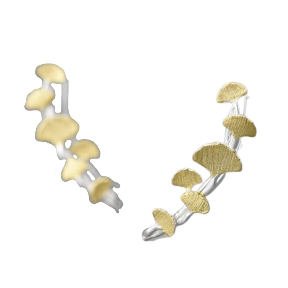 Ocean Coral | Sterling Silver | 18K Gold | Hugger Earrings